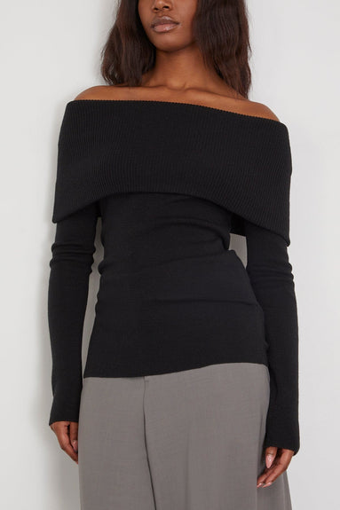 La Collection Tops Cora Knitted Top in Black La Collection Cora Knitted Top in Black