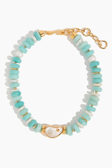 Lizzie Fortunato Necklaces Goddess Collar in Aqua Pearl Lagoon Lizzie Fortunato Goddess Collar in Aqua Pearl Lagoon