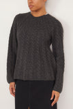 Loulou Studio Sweaters Amal Sweater in Anthracite Melange Loulou Studio Amal Sweater in Anthracite Melange