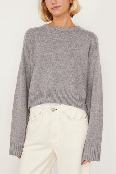 Loulou Studio Sweaters Bruzzi Oversized Sweater in Grey Melange Loulou Studio Bruzzi Oversized Sweater in Grey Melange