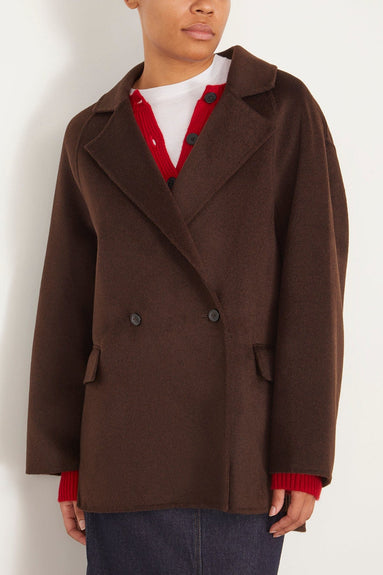 Loulou Studio Coats Gary Short Coat in Choco Loulou Studio Gary Short Coat in Choco