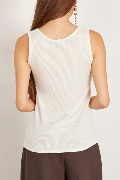 Loulou Studio Tops Alicudi Tank Top in Ivory Alicudi Tank Top in Ivory