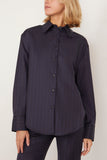 Loulou Studio Tops Gisele Shirt in Navy/Blue Navy Loulou Studio Gisele Shirt in Navy/Blue Navy