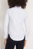 Nili Lotan Tops Dyllan Shrunken Shirt in Light Blue Stripe Nili Lotan Dyllan Shrunken Shirt in Light Blue Stripe