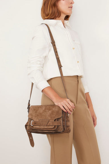 Proenza Schouler Shoulder Bags Suede Beacon Saddle Bag in Teak Proenza Schouler Suede Beacon Saddle Bag in Teak