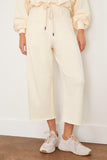 Cropped Pleated Sweatpant in Natural