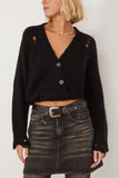 R13 Sweaters Crossover Distressed Cardigan in Black R13 Crossover Distressed Cardigan in Black