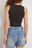 R13 Tops Henley Tank Top in Washed Black R13 Henley Tank Top in Washed Black