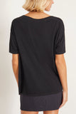 R13 Tops V-Neck Boxy Seamless T-Shirt in Cashmere Black R13 V-Neck Boxy Seamless T-Shirt in Cashmere Black