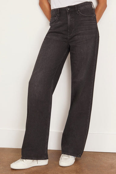 Rag And Bone Jeans Featherweight Logan Mid-Rise Wide Leg Jean in Jet Black Rag and Bone Featherweight Logan Mid-Rise Wide Leg Jean in Jet Black