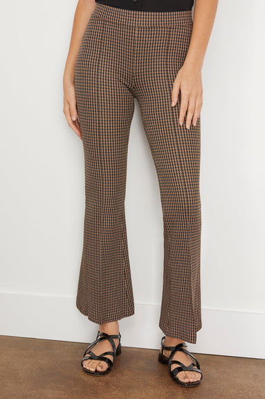Rosetta Getty Pants Pull On Houndstooth Cropped Flare Pant in Multi Rosetta Getty Pull On Houndstooth Cropped Flare Pant in Multi