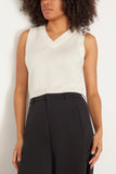 Sablyn Tops Sterling Cropped V-Neck Boxy Tank in Gardenia Sablyn Sterling Cropped V-Neck Boxy Tank in Gardenia