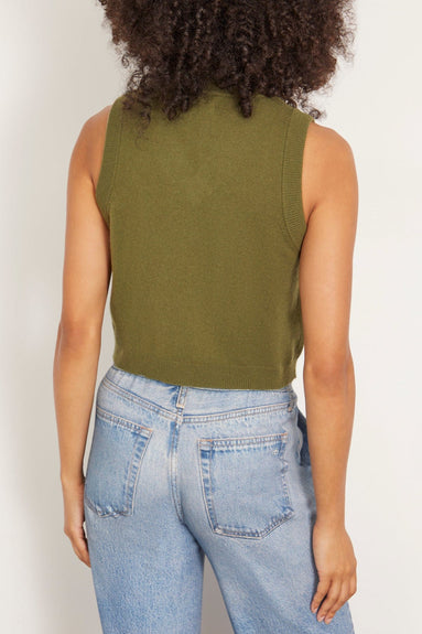 Sablyn Tops Sterling Cropped V-Neck Boxy Tank in Olive Sablyn Sterling Cropped V-Neck Boxy Tank in Olive