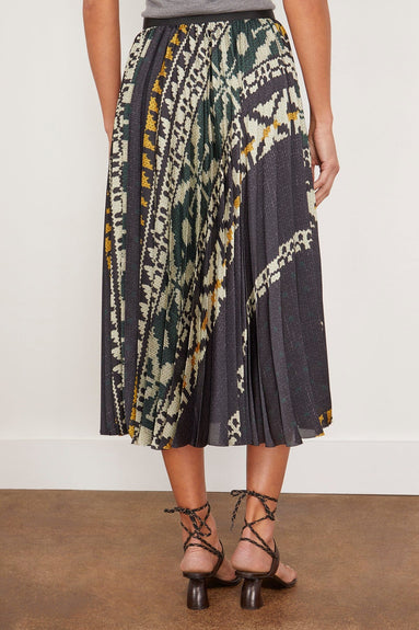 Sacai Skirts Pattern Knit Print Skirt in Black/Green Sacai Pattern Knit Print Skirt in Black/Green