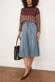 Amari Denim Bubble Skirt in Blue