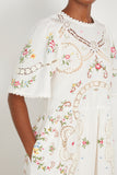 Edwina Embroidered Short Sleeve Dress in White