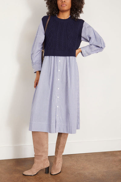 Sea Dresses Caleb Cable Knit Dress with Vest in Navy Caleb Cable Knit Dress with Vest in Navy