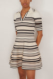 Dessie Mini Dress in Black Stripe