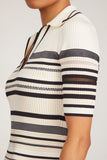 Dessie Mini Dress in Black Stripe