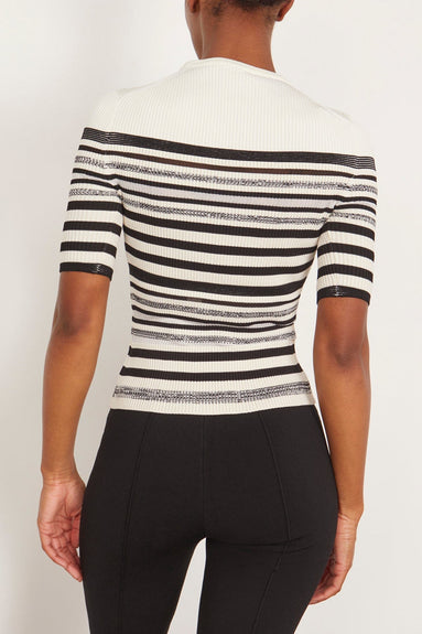 Simkhai Tops Elena Short Sleeve Top in Black Stripe Simkhai Elena Short Sleeve Top in Black Stripe