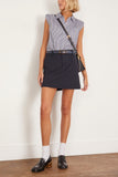 Graham Sleeveless Shirting Combo Mini Dress in Midnight Pinstripe Multi