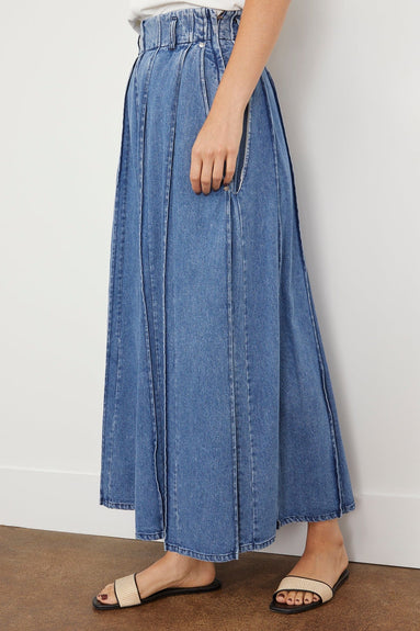 Tanaka Skirts Pleated Skirt Pants in Mid Blue