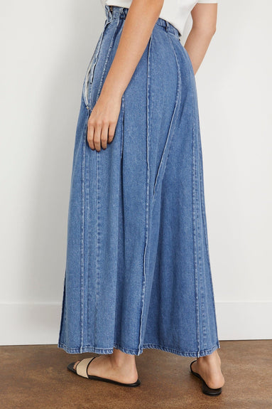 Tanaka Skirts Pleated Skirt Pants in Mid Blue