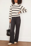 Tanya Taylor Tops Brinkley Top in Cream/Black Wide Stripe