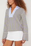 Tanya Taylor Tops Whitney Top in Cream/Maritime Blue Tanya Taylor Whitney Top in Cream/Maritime Blue