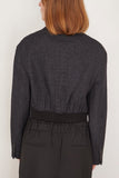 Tibi Jackets Kian Glenplaid Cropped Bomber Blazer in Grey Multi Tibi Kian Glenplaid Cropped Bomber Blazer in Grey Multi