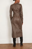 Toteme Casual Dresses Paneled Leather Dress in Bark Toteme Paneled Leather Dress in Bark