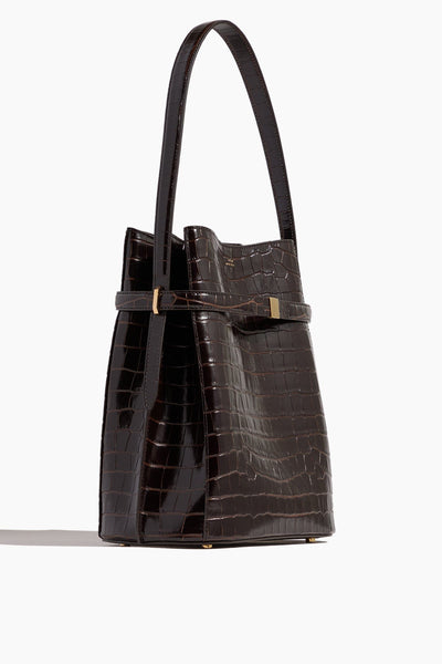 Toteme Shoulder Bags Belted Bucket Bag in Dark Brown Toteme Belted Bucket Bag in Dark Brown