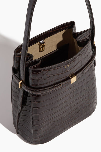 Toteme Shoulder Bags Belted Bucket Bag in Dark Brown Toteme Belted Bucket Bag in Dark Brown