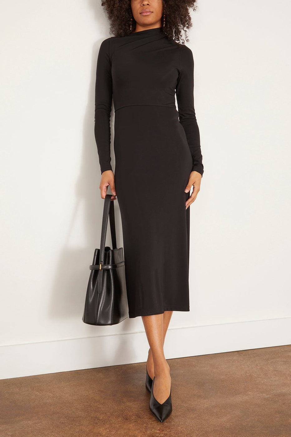 Toteme Casual Dresses Draped Jersey Dress in Black Toteme Draped Jersey Dress in Black