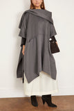 Toteme Coats Double Scarf Coat in Mid Grey Melange Toteme Double Scarf Coat in Mid Grey Melange