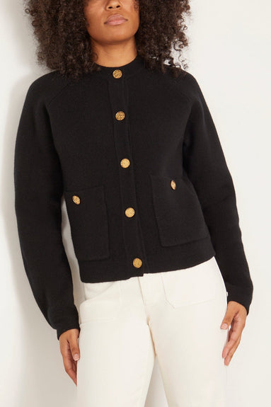 Toteme Sweaters Hammered Button Cardigan in Black Toteme Hammered Button Cardigan in Black