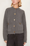 Toteme Sweaters Hammered Button Cardigan in Grey Melange Toteme Hammered Button Cardigan in Grey Melange