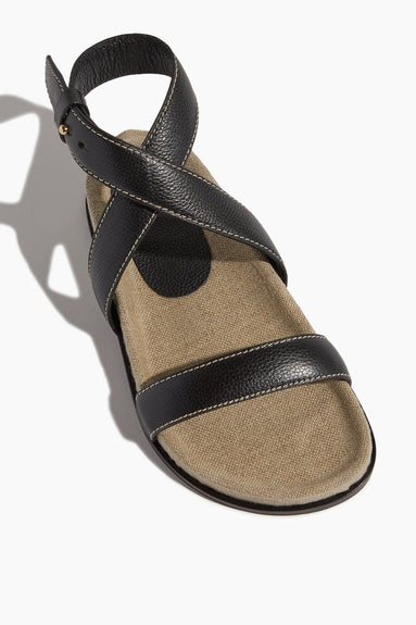 Toteme Strappy Flat Sandals The Leather Chunky Sandal in Black Toteme The Leather Chunky Sandal in Black