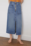 Ulla Johnson Skirts The Bea Skirt in Danube Medium Indigo Wash Ulla Johnson The Bea Skirt in Danube Medium Indigo Wash