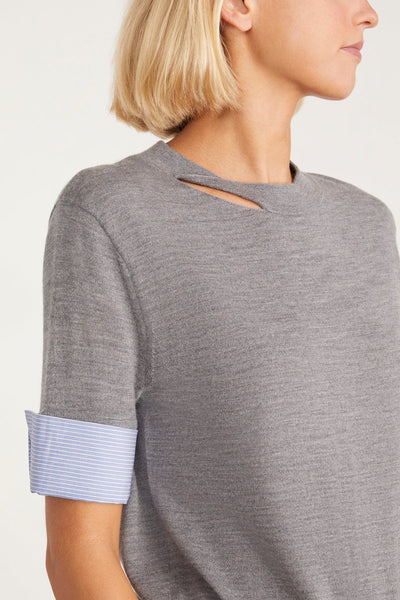 WE-AR4 Tops Uptown Knit Top in Grey Multi