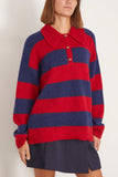 Xirena Sweaters Benton Sweater in Red Blue Benton Sweater in Red Blue