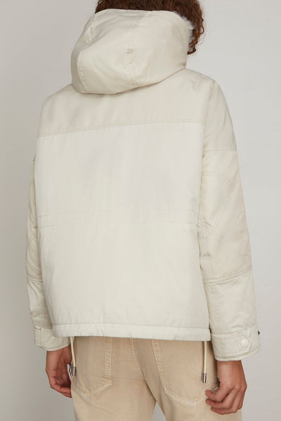 Yves Salomon Coats Parka Mix Coat with Lamb Trim in Fog Yves Salomon Parka Mix Coat with Lamb Trim in Fog