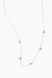 Adina Reyter Necklaces Turquoise and Round Diamond Chain Necklace in 14k Yellow Gold