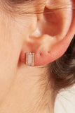 C'est Nuit Earrings Pink Onyx and Pave Diamond Rectangle Earrings in Rose Gold