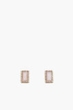 C'est Nuit Earrings Pink Onyx and Pave Diamond Rectangle Earrings in Rose Gold