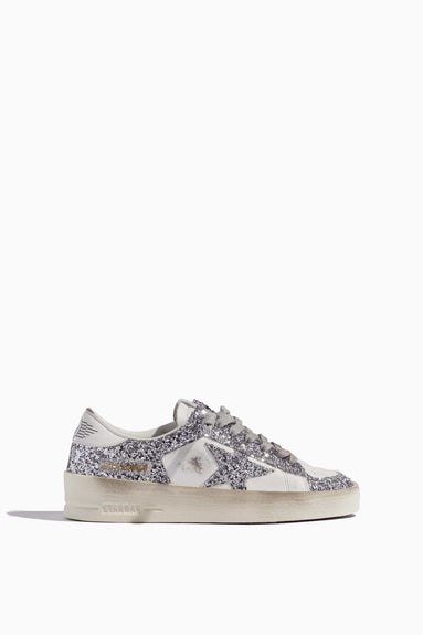 Golden Goose Low Top Sneakers Stardan Sneaker in White/Silver Glitter Golden Goose Stardan Sneaker in White/Silver Glitter